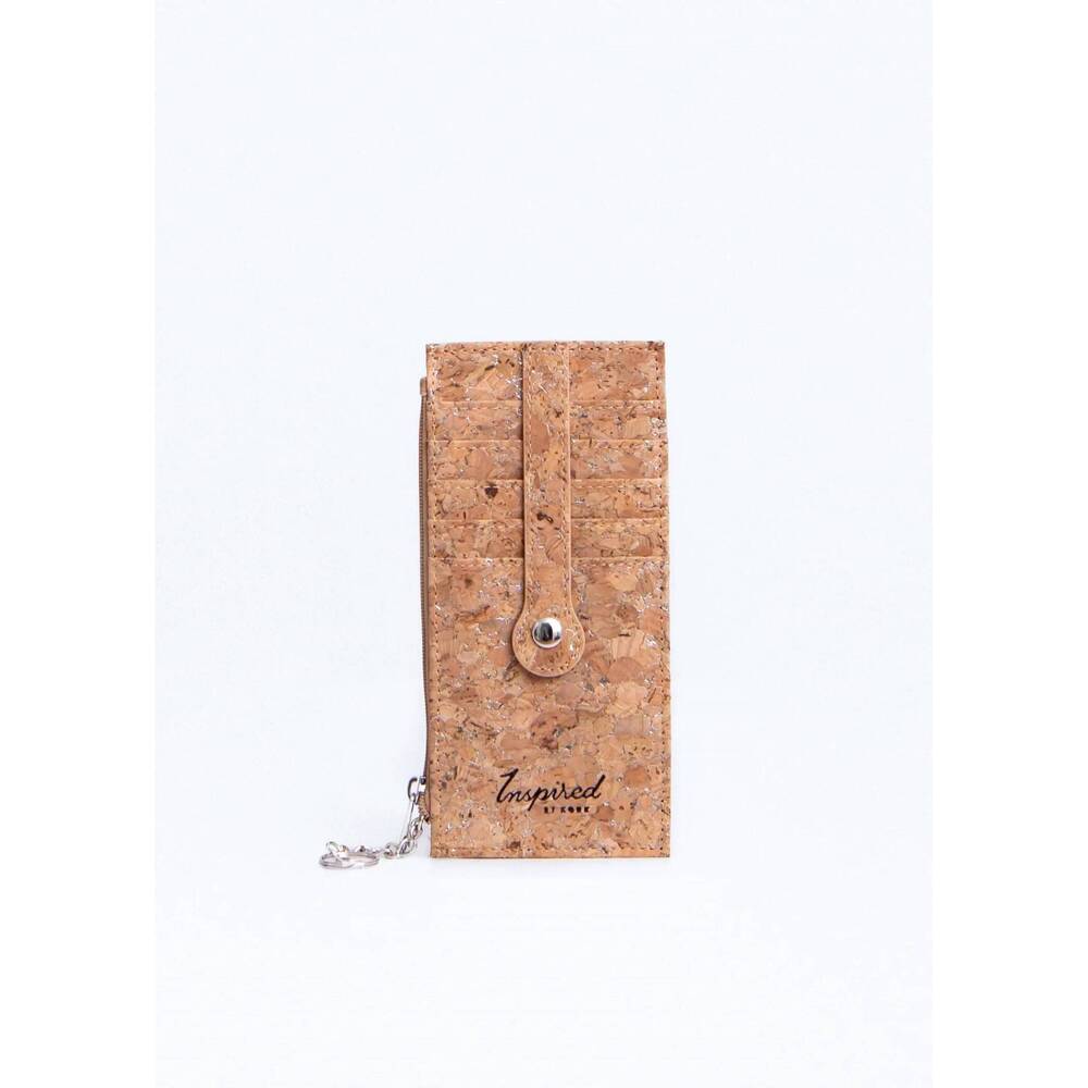 NEW KORK GOODS women's cork credit card zipper wallet in silvered